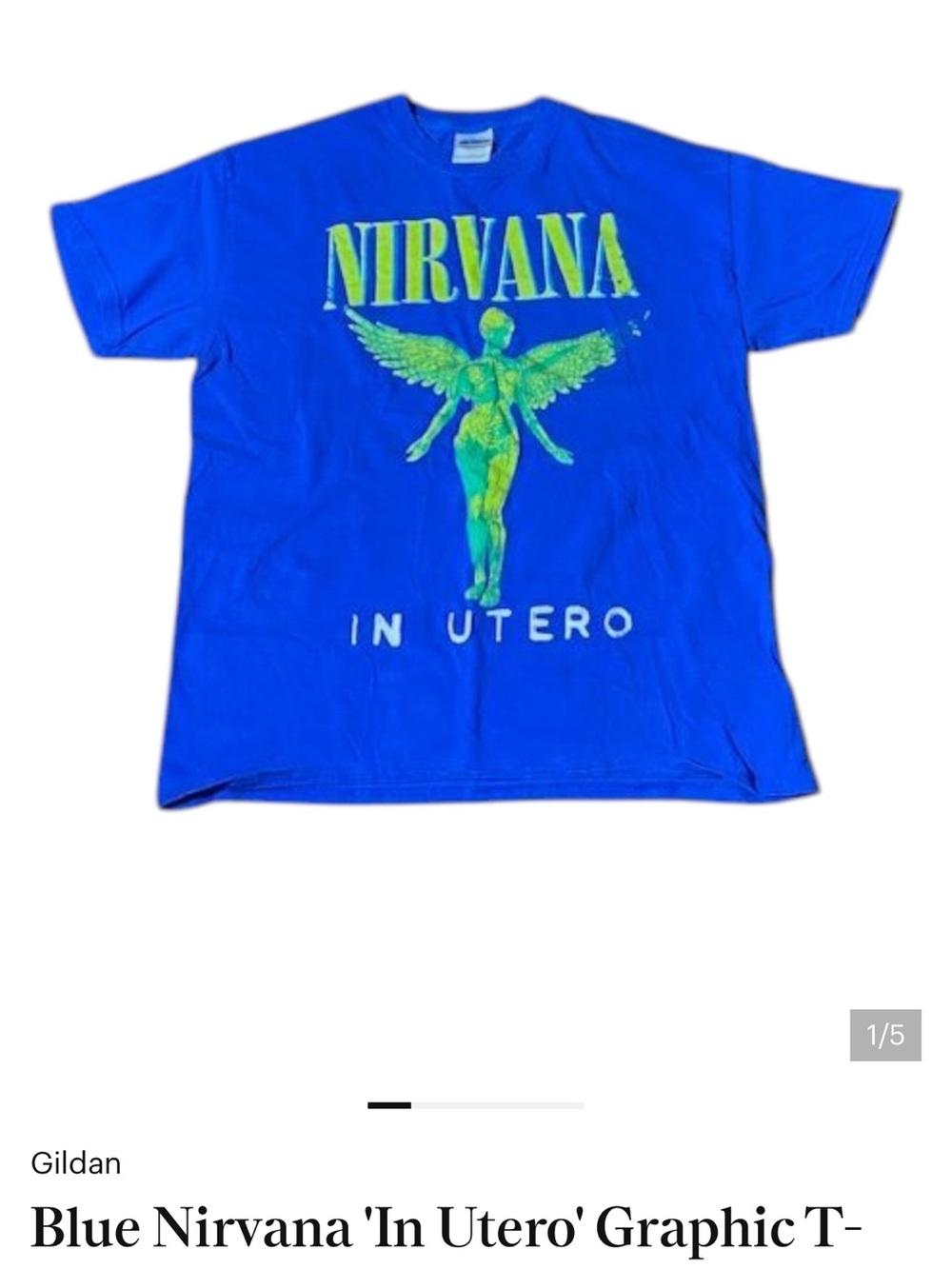 Gildan Blue Nirvana In Utero Graphic Tee